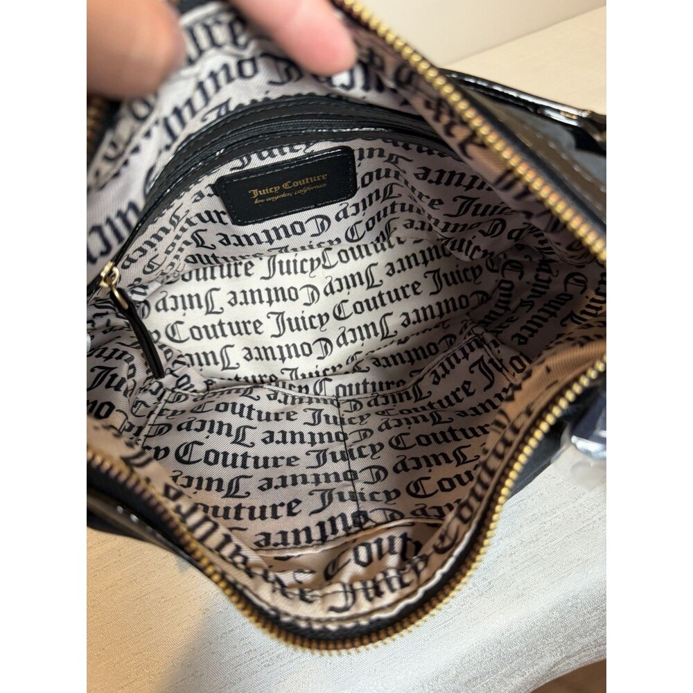 Juicy Couture Liquorice Need More Juicy Hobo Bag Velvet & Embroidered NWT - Picture 5 of 7